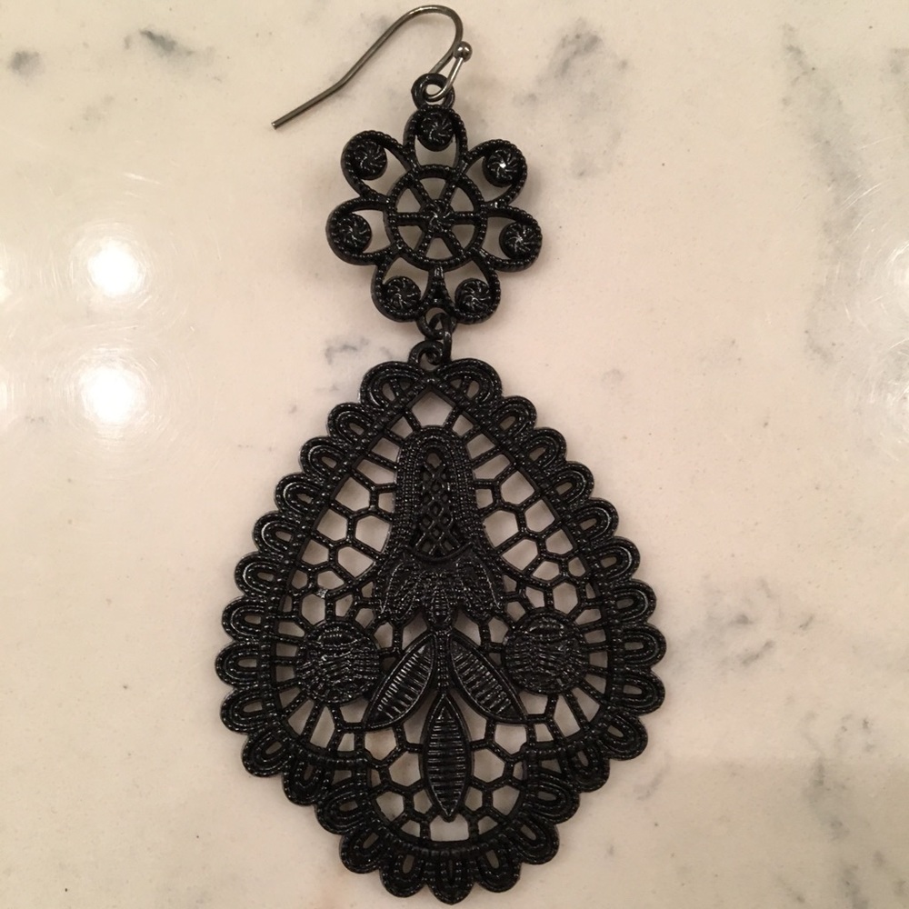 Black Bohemian dangle earings